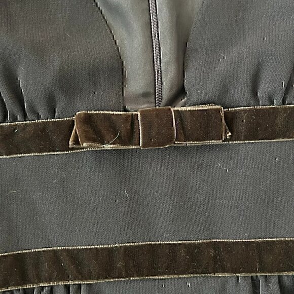 Valentino Women Dress 2 Black Sleeveless Knee Length Fleece Wool Party Back Slit - Picture 4 of 11